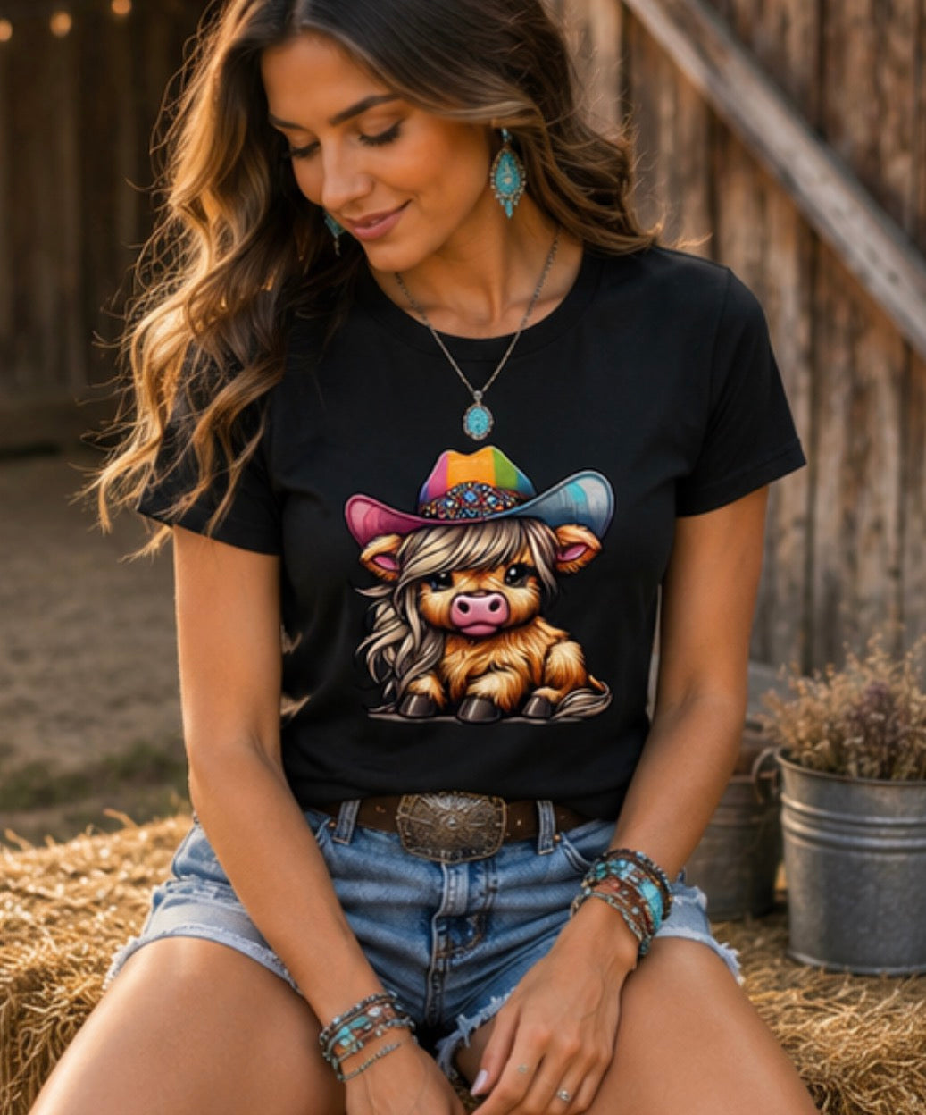 Highland Cow “girl” Tee