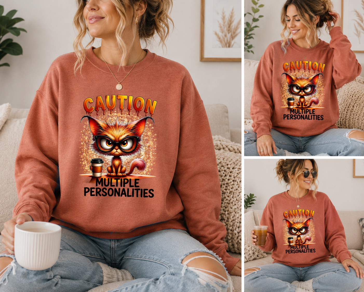 Caution: Multiple Personalities Coffee Cat