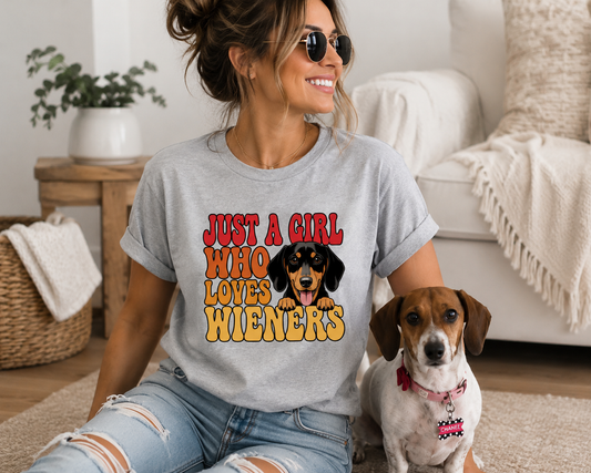 Just a Girl Who Loves Wieners Graphic Tee