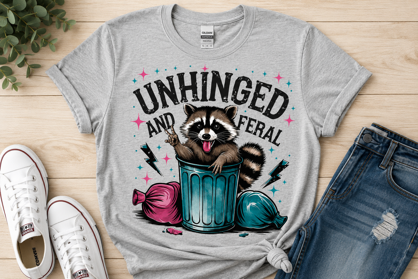 Unhinged & Feral Raccoon Graphic Tee, Sweatshirt & Hoodie