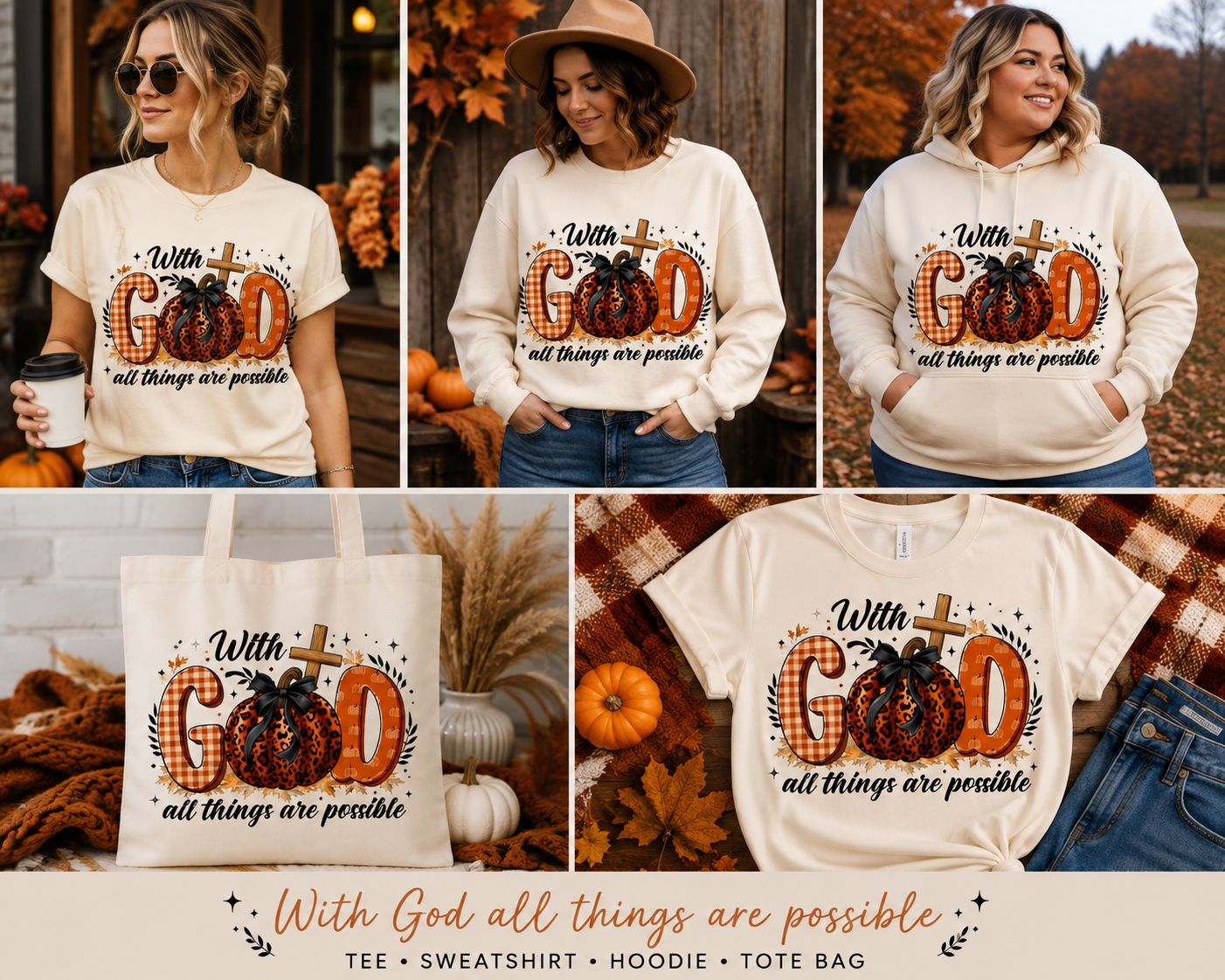 🍂 With God All Things Are Possible Fall Graphic