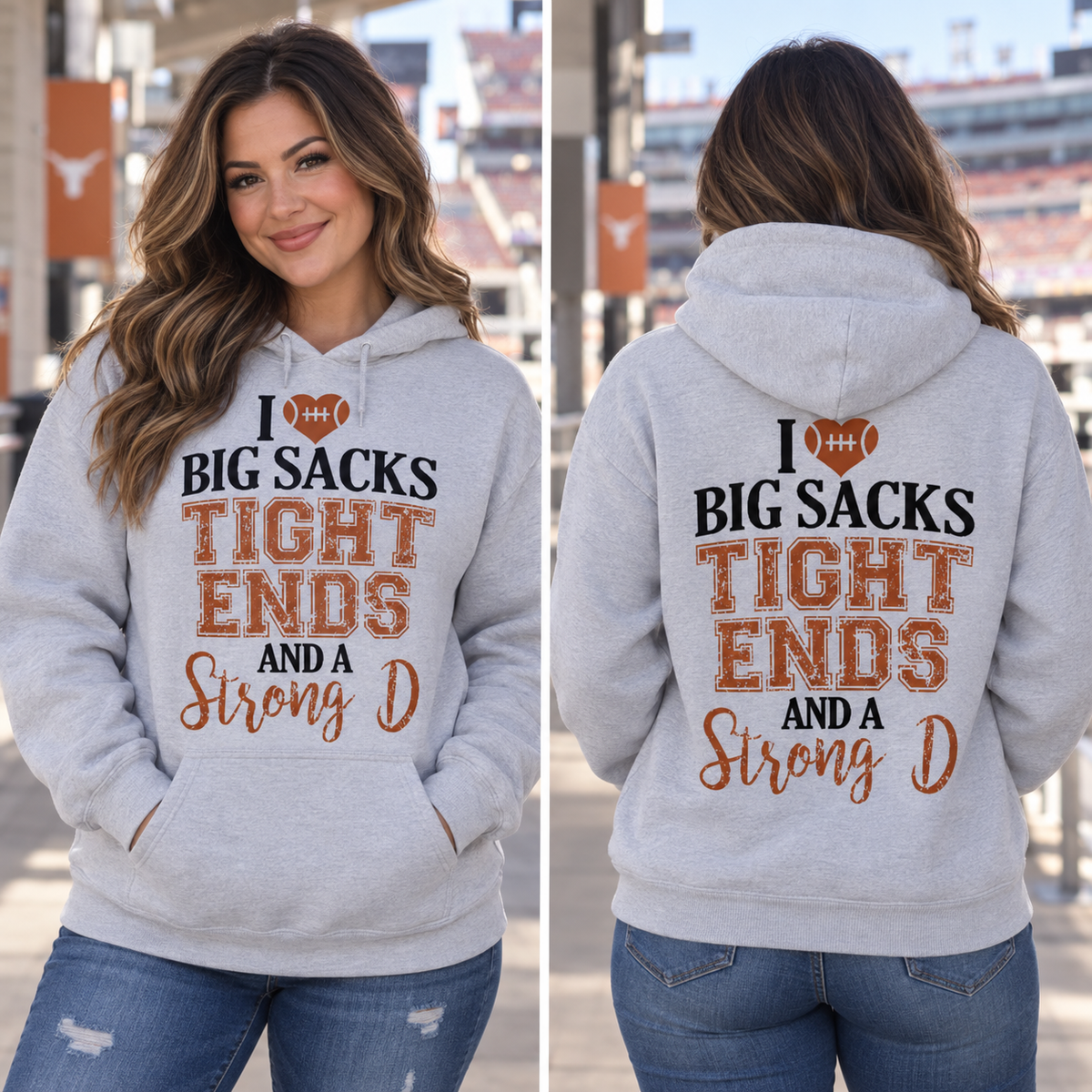 Big Sacks, Tight Ends & A Strong D Football Hoodie