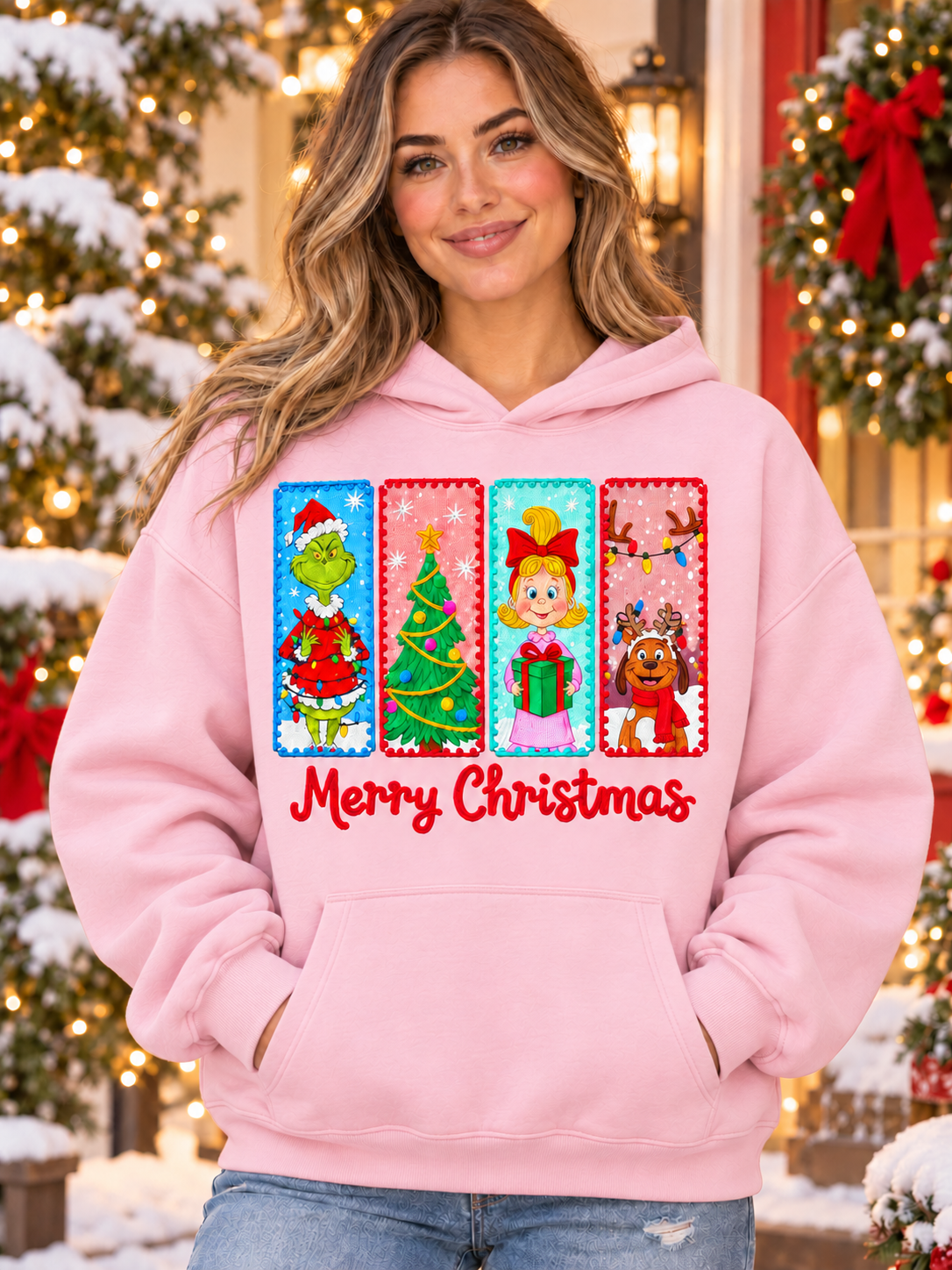 Merry Christmas Storybook Panel Tee, Sweatshirt & Hoodie