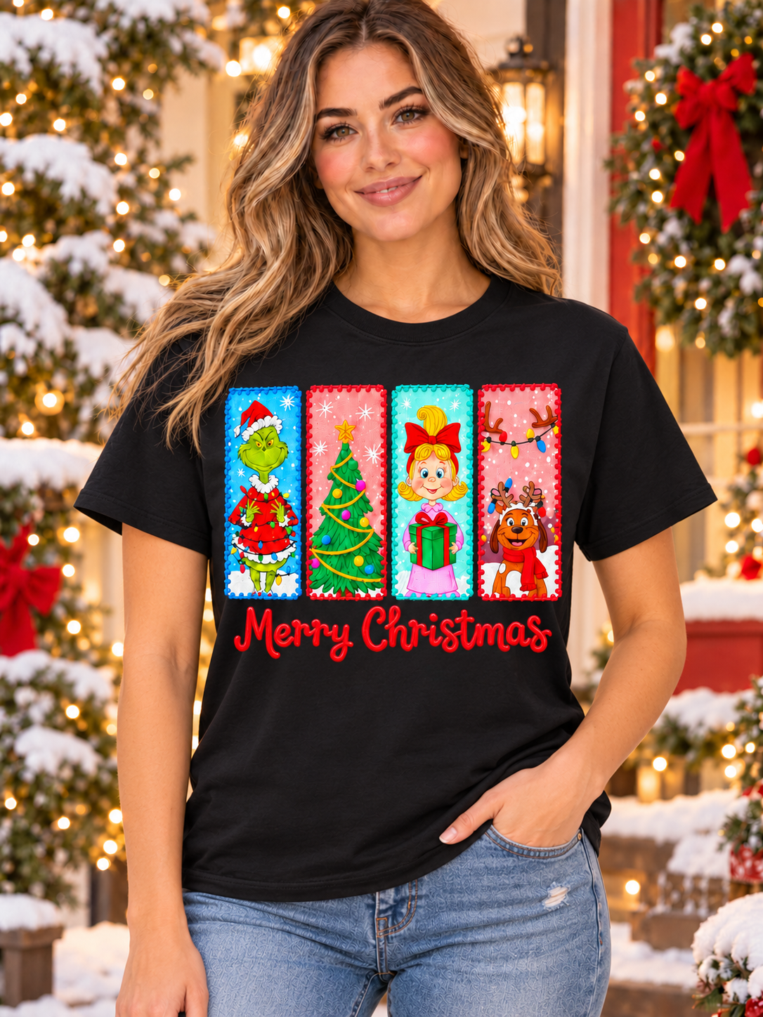 Merry Christmas Storybook Panel Tee, Sweatshirt & Hoodie