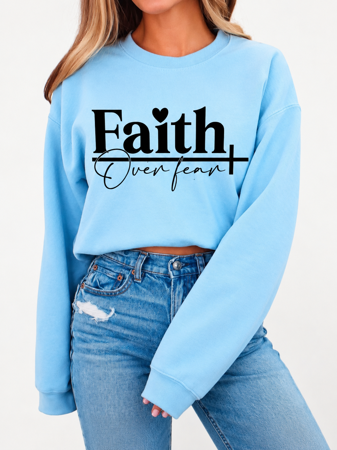 Faith Over Fear with cross