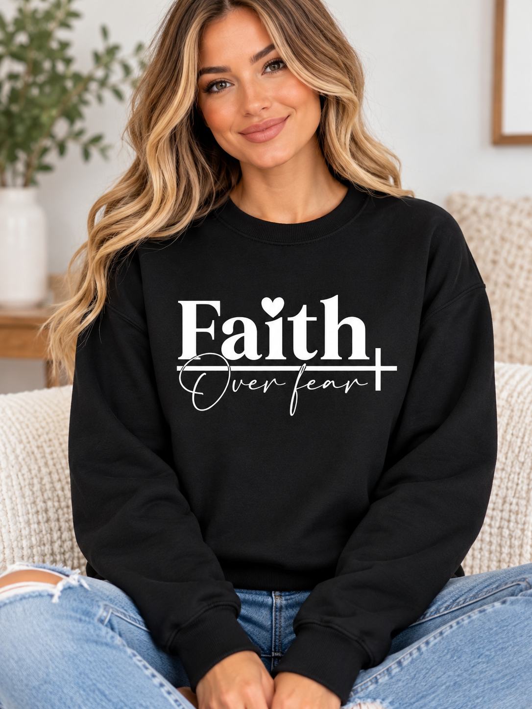 Faith Over Fear with cross