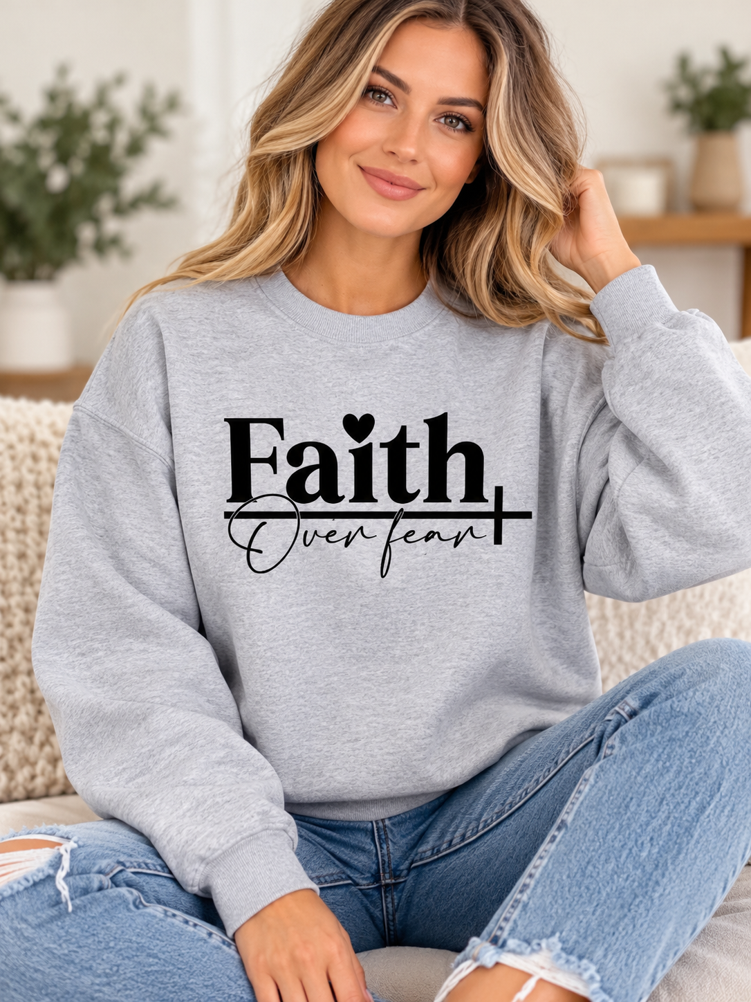 Faith Over Fear with cross