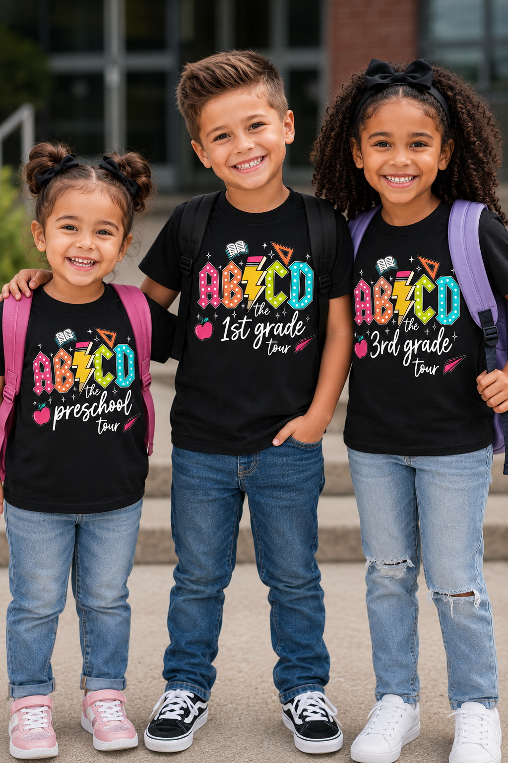 📚 ABCD Grade Level Tour Collection – Kids Back-to-School T-Shirts