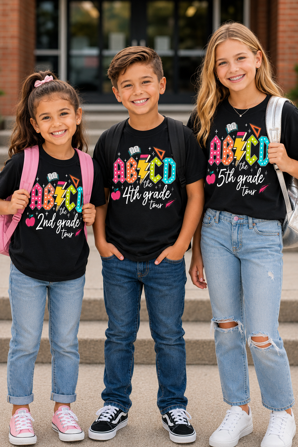 📚 ABCD Grade Level Tour Collection – Kids Back-to-School T-Shirts