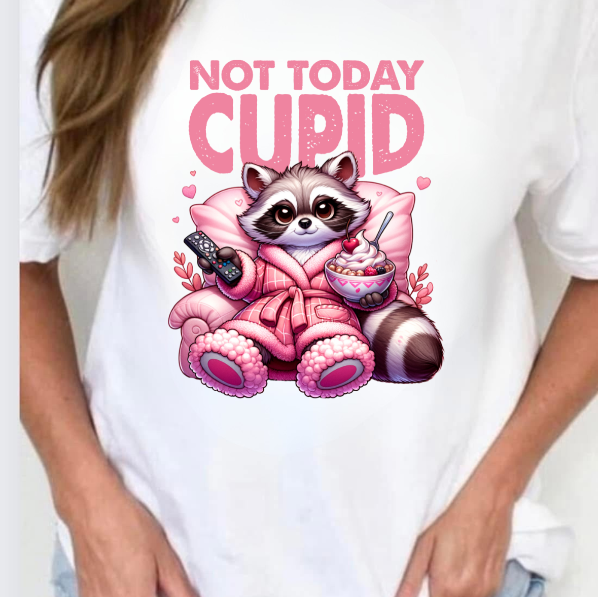 Racoon Not Today Cupid Tee, Sweatshirt & Hoodie
