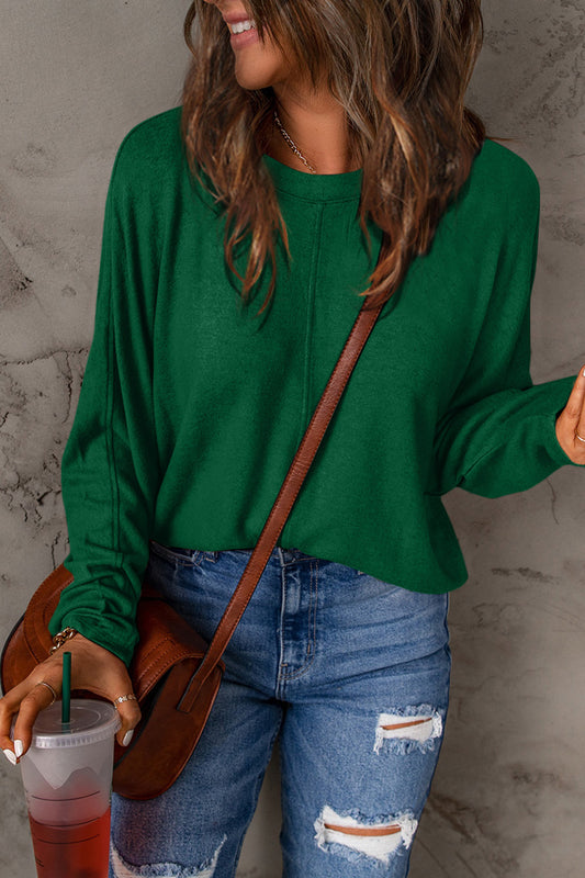 Double Take Full Size Round Neck Long Sleeve Top