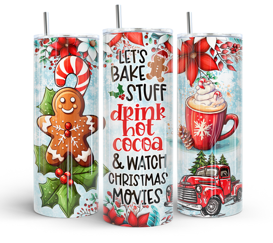 Hot Cocoa, Christmas movies 20 oz tumbler